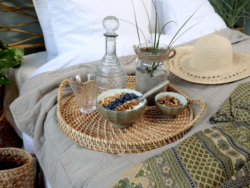 Arés Latteskål m. grønt mønster sett med 5