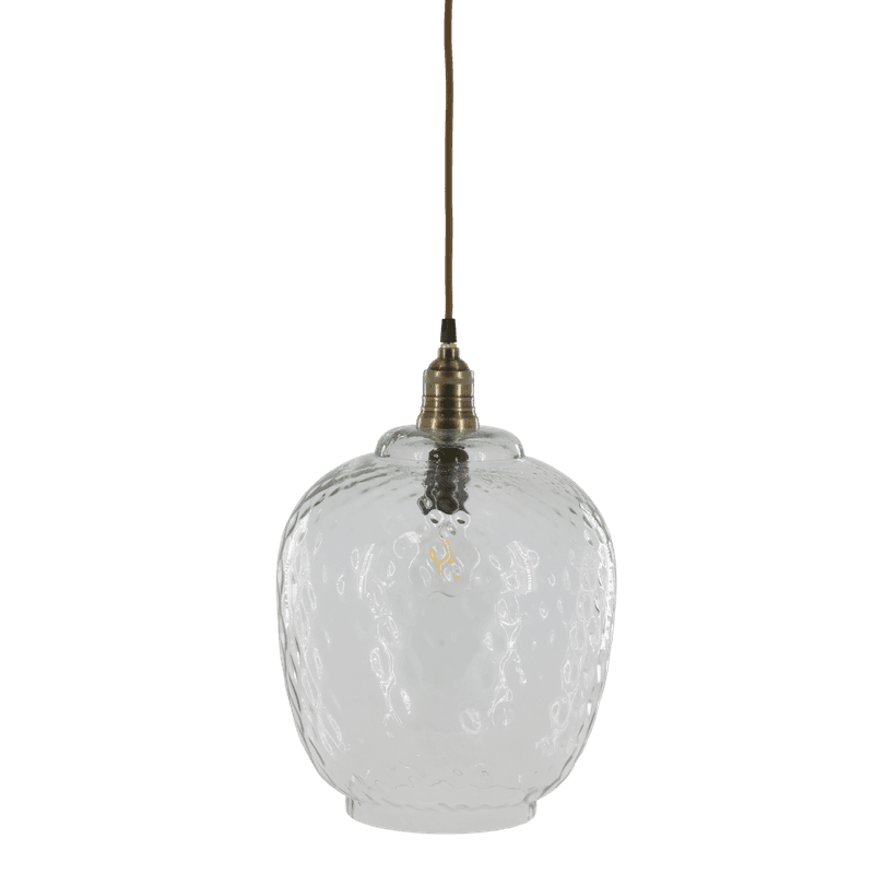 Lampe med messingtopp